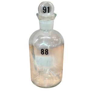 Vintage Wheaton Glass Vitro Bottle with Stopper ~6"